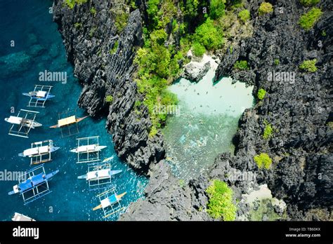 Aerial view of Secret beach in El Nido, Palawan, Philippines Stock Photo - Alamy