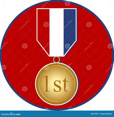 Sports Medal stock vector. Illustration of clipart, place - 43787