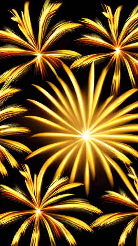 Happy New Year's Fireworks Gold Golden Background Years Year Fire · Creative Fabrica