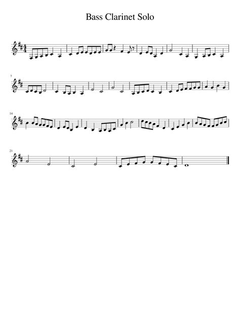 Bass Clarinet Solo sheet music download free in PDF or MIDI