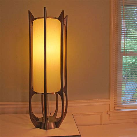 Mid Century Modern Lamp Danish Modeline Teak Brass Floor from ... | Painting lamp shades, Diy ...