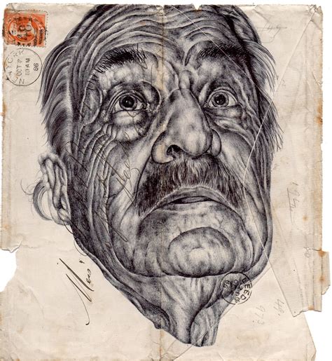 Mark Powell's Vivid Biro Pen Portraits on Antique Envelopes [Interview ...