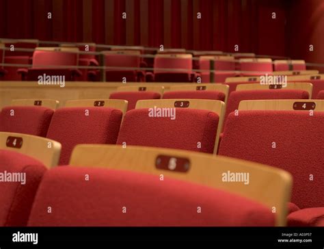 Rows of seats in the main auditorium of the Pentland Theatre in the Artsdepot venue in North ...