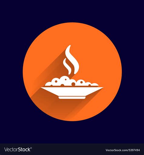 Hot meal cup steamy bowl food court logo Vector Image