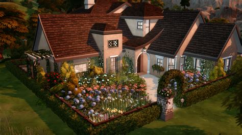 A cottage for my Sim who really likes plants :) : Sims4 Sims 4 House Building, Sims 4 House ...