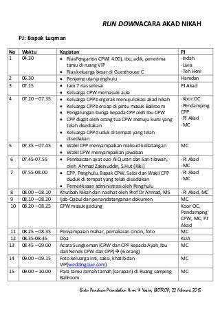 Rundown Acara Pernikahan Modern – kabarmedia.github.io