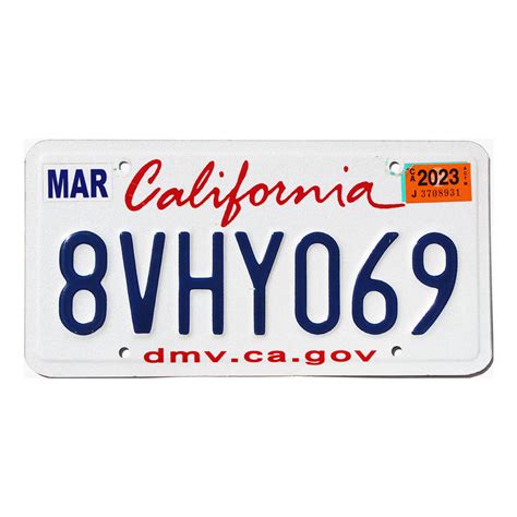 2023 California #8VHY069 | License Plates Superstore