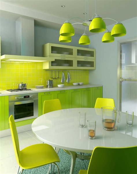 Green and Yellow Kitchen Combination Design - Interior Design Ideas