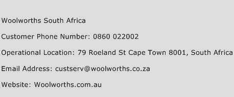 Woolworths South Africa Contact Number | Woolworths South Africa Customer Service Number ...