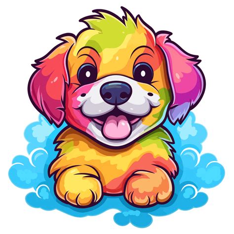 Rainbow Color Dog - 24477674 PNG