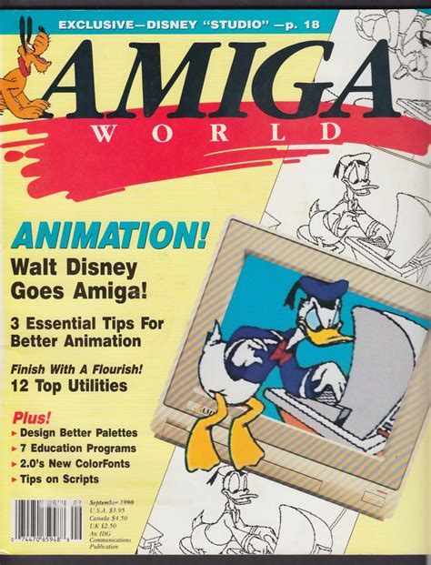 AMIGA WORLD Walt Disney Animation Studio AmigaDOS CLI 2.0 ColorFonts 9 1990