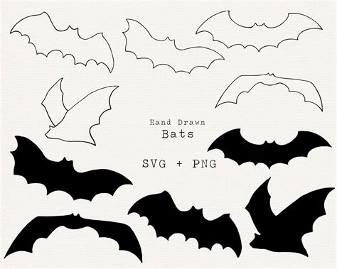 Bat Silhouette SVG Bat SVG Bat Stencil Halloween Clip Art - Etsy