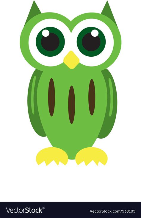 Green owl Royalty Free Vector Image - VectorStock