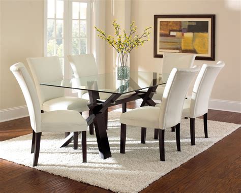 Steve Silver Furniture Berkley 7 Piece Dining Set | Glass dining room table, Glass top dining ...