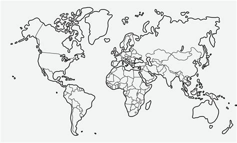 doodle freehand drawing of world map. 5353679 Vector Art at Vecteezy