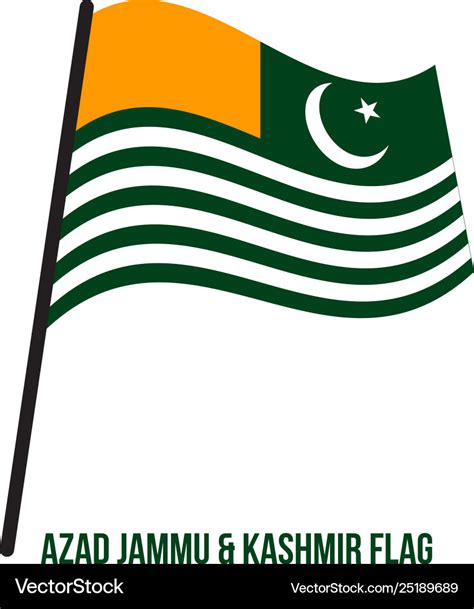 Azad jammu and kashmir flag waving on white Vector Image