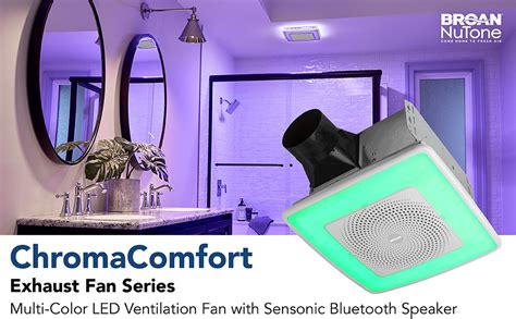 Amazon.com: Broan-NuTone SPK110RGBL ChromaComfort Bathroom Exhaust Fan with Sensonic Bluetooth ...