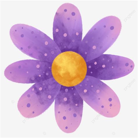 Handdraw Cartoon Flowers Purple Cute Aesthetic, Aesthetic Flower, Cartoon Flower, Cute Flowers ...