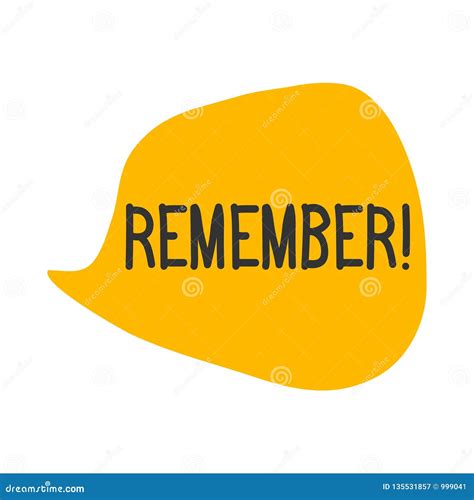 Remember! Vector Illustration Stock Vector - Illustration of remember, special: 135531857