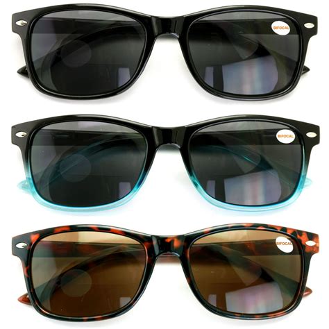 3 Pair Bifocal Sunglasses Readers For Men Women - Outdoor Bi-focal Reading Glasses 1.25 ...