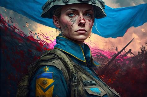 Premium Photo | Digital painting of military woman in war digital ...