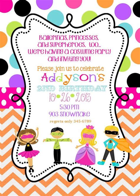 Costume Birthday Party invitations printable or by noteablechic | Birthday party ideas ...