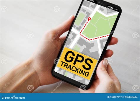 GPS Tracking Map on Smartphone Screen. Global Positioning System ...