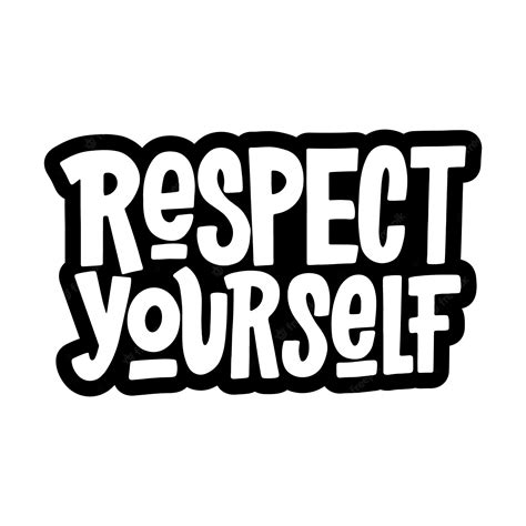 Premium Photo | Respect yourself hand drawn typography