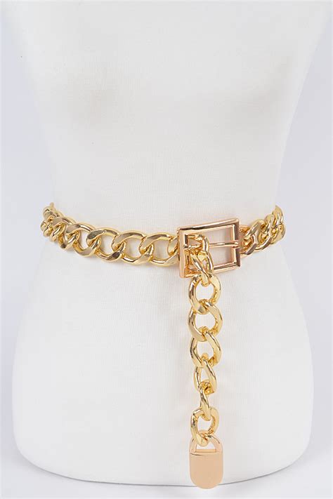 PB7662 GOLD Chain Link Belt. - Chain Belts