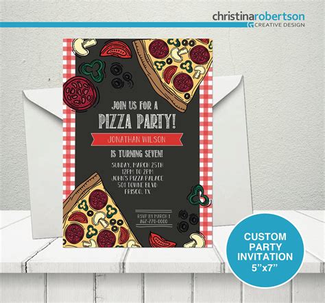 Pizza Party Invitation Pizza Birthday Party Invitation Pizza - Etsy ...