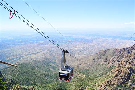 Sandia Peak Aerial Tramway with a breathtaking view on Albuquerque, New ...