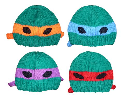 Teenage Mutant Ninja Turtle Hat Knitting by MothyAndTheSquid