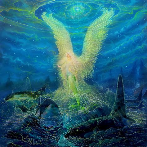 Angel Tarot Card Mermaid Angel Painting by Steve Roberts