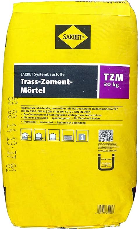 Sakret 30 kg Trass Cement Mortar for Natural Stones, Indoor and Outdoor Use : Amazon.de: DIY & Tools