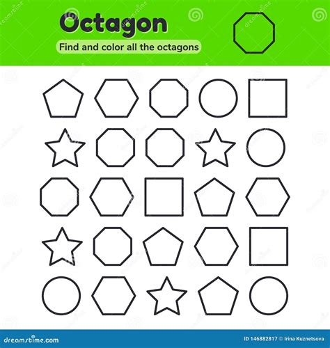 Educational Worksheet for Kids Kindergarten, Preschool and School Age. Geometric Shapes Stock ...