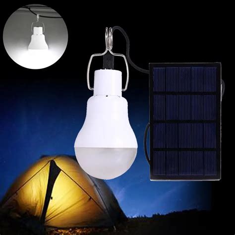 S 1200 15W 130LM Portable LED Bulb Garden Solar Powered Light Charged ...