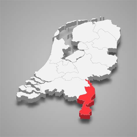 Limburg province location within Netherlands 3d map 21827229 Vector Art at Vecteezy