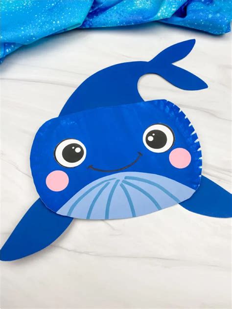 Paper Plate Humpback Whale Craft For Kids [Free Template]