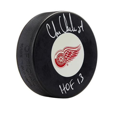 Chris Chelios Signed Detroit Red Wings Puck | Heritage Hockey™