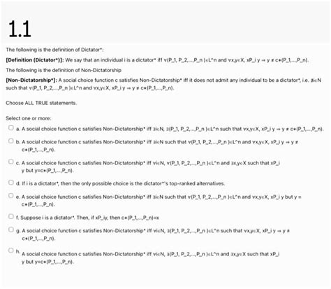 Solved The following is the definition of Dictator*: | Chegg.com