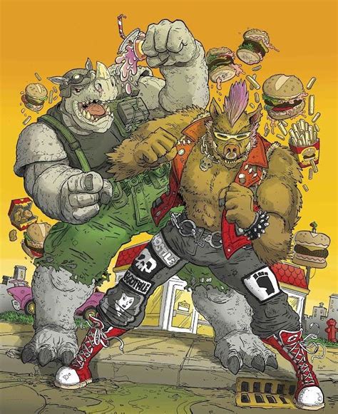 Bebop & Rocksteady by Mike Garland | Tmnt villains, Teenage mutant ninja turtles artwork, Tmnt art