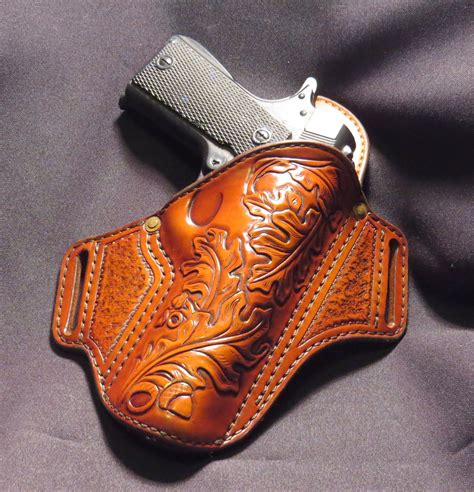 1911 5" Hand Tooled Oak Leaf Leather Holster – Manley Leather Co.