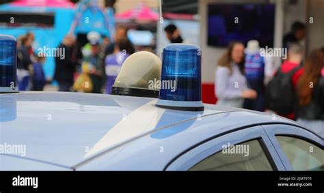 siren of the Italian police car during the protest demonstration in the square Stock Photo - Alamy