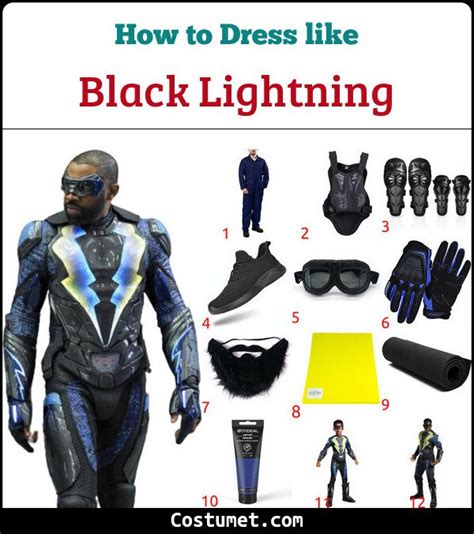 Black Lightning Costume for Cosplay & Halloween