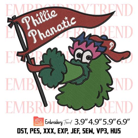 Phillies Phanatic Embroidery Design – Philly Mascot Embroidery ...