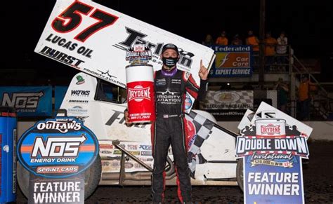 Kyle Larson earns emotional World of Outlaws win at I-55 :: Wheels of Speed