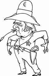 Cowboy Sheriff With Wheat In Mouth coloring Page  Free Printable sketch template