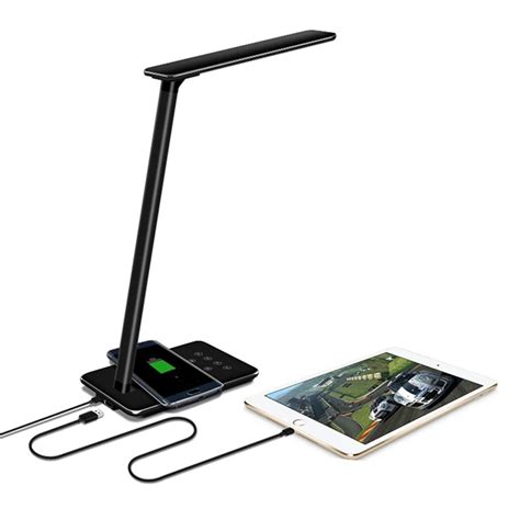 WD102 LED Table Lamp With Wireless Charging Function Foldable Mobile Phone Wireless Charger for ...