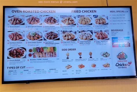 Online Menu of Vons Chicken Restaurant, Hayward, California, 94541 - Zmenu