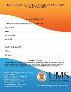 Fillable Online ums edu Registration - Universiti Malaysia Sabah - ums edu Fax Email Print ...